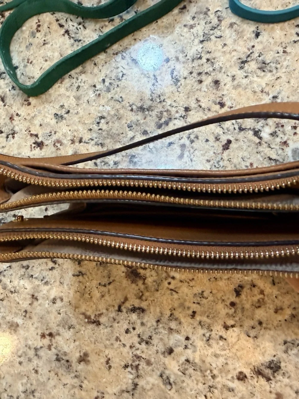 Michael Kors Brown Pebbled Leather Crossbody with Gold MK Logo